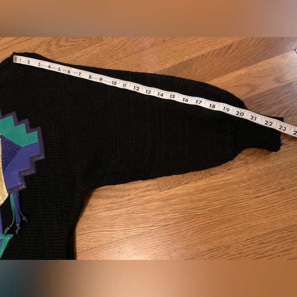 Augustina Vintage Leather Aztec Sweater size M - Picture 12 of 14